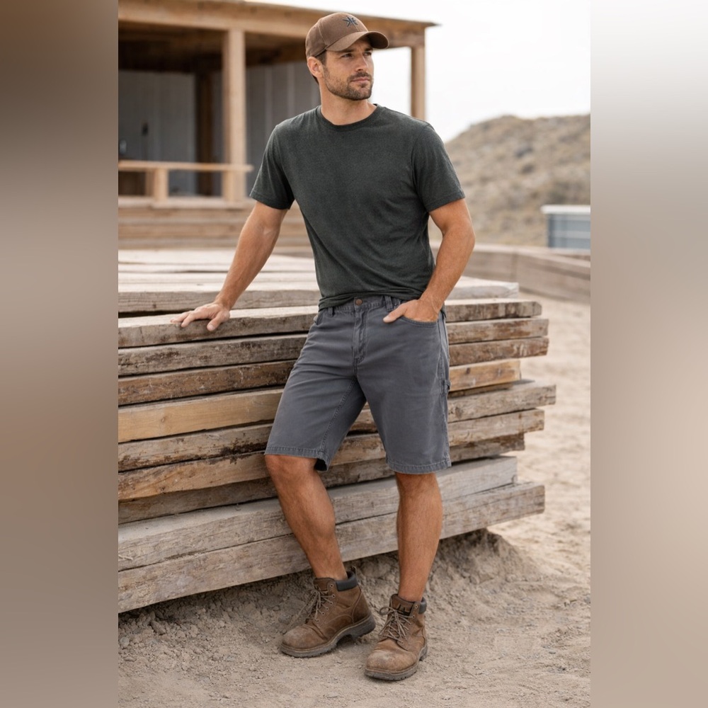 Carhartt Men’s 36 Rugged Flex Relaxed Fit Gray 10” Inseam Work Shorts